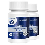 Gluzin #1 Recommended OTC ZINC - Gluzin - Pharmaceutical Grade Zinc, 50mg, (2 Bottles - 120 Capsules)