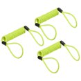 thumbnail image 1 of Unique Bargains Security Steel Cable 3.5mm x 1.2m/3.94ft Coated Spring Luggage Lock Wire Rope with Double Loop Yellow 3 Pack, 1 of 5