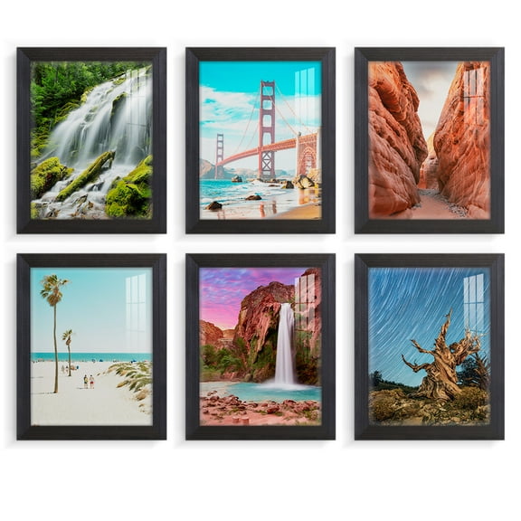 Wexford Home Textured 8" x 10" Black Picture Frame (Set of 6)