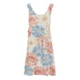 thumbnail image 4 of Ruyang Dresses for Teen Girls Flower Print Crew Neck Sleeveless Tank Dresses Summer A-line Swing Beach Vacation Sundress, 4 of 4