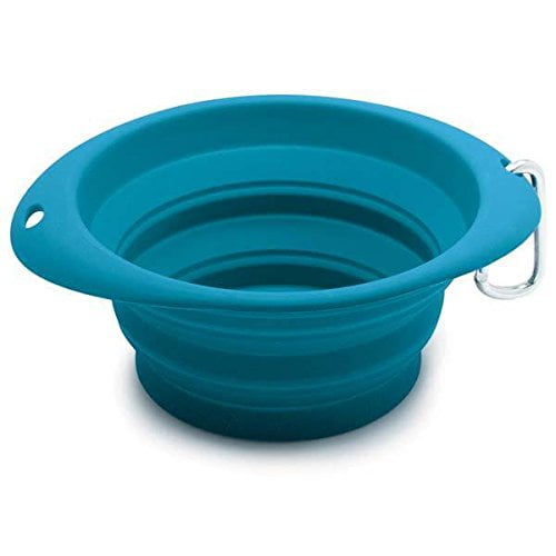Dog Voyage Bol 26 oz Portable Pliable pour les Promenades Randonnée Aventure (Bleu)