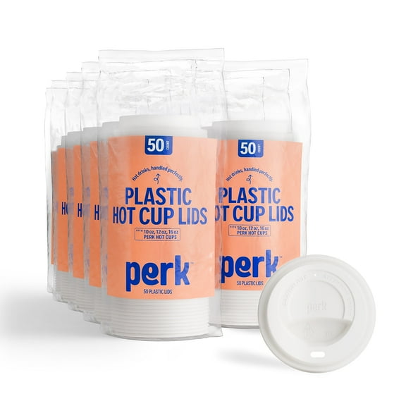 Staples Perk Plastic Hot Cup Lid 10/12/16 Oz. White PK54369CT