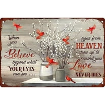 Man Cave Decor When You Believe Beyond What Your Eyes Can See Cardinal Metal Tin Sign Vintage Garage Bar Shop Home Wall Ation 8x12 Inch