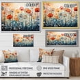 thumbnail image 4 of Designart "Coral Dandelion Floral Euphony II" Floral Floater Framed Wall Art Living Room, 4 of 7