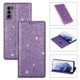 thumbnail image 1 of SaniMore Magnetic Flip Wallet Case for Samsung Galaxy S22 Plus 6.6", PU Leather Ultra-Thin Glitter Cover Buil-in Card Slot & Kickstand Shockproof Protective Shell for Samsung S22 Plus, Purple, 1 of 8