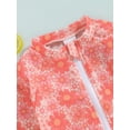 thumbnail image 6 of Suealasg Little Girl Summer One Piece Swimsuit Long Sleeve Floral Print Rash Guard Bathing Suit 1-6 Years Kids Girls Swimwear, 6 of 9