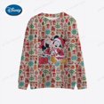 thumbnail image 3 of Sudadera de manga larga con cuello redondo ajustada con estampado navideño de Mickey Mouse y Minnie de Disney Otoño 2024 nueva moda informal, 3 of 5