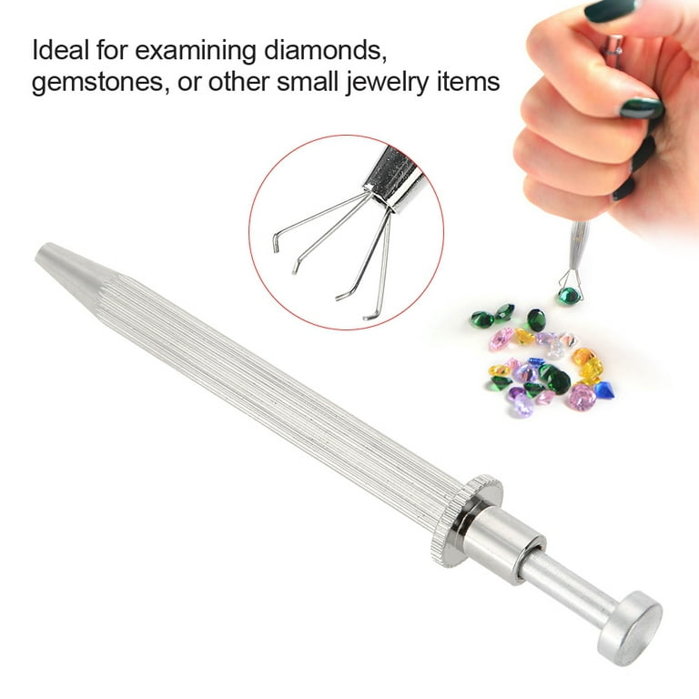 Achromatic Gemstone Tweezers Transparent Plastic Head Soft Grooved Tip  Diamond Jewelry Crafting Making Pick Up Sorting Tool