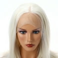 thumbnail image 4 of Unique Bargains Lace Front Wigs for Women 12" White Medium Long Straight Bob with Wig Cap, 4 of 6