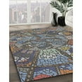 thumbnail image 2 of Ahgly Company Indoor Square Patterned Charcoal Gray Novelty Area Rugs, 7' Square, 2 of 6