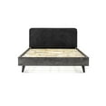 thumbnail image 4 of Allora Modern Wood Queen Platform Bed with Upholstered Headboard in Gray, 4 of 9
