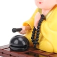 thumbnail image 3 of M Buder Solar Nodding Little Monk Figurine Light Sensor Energy Saving Desktop Ornament For Car Dashboard Home Decoration Funny Auto Statue Yellow 3.54 inches / 9 cm, 3 of 4