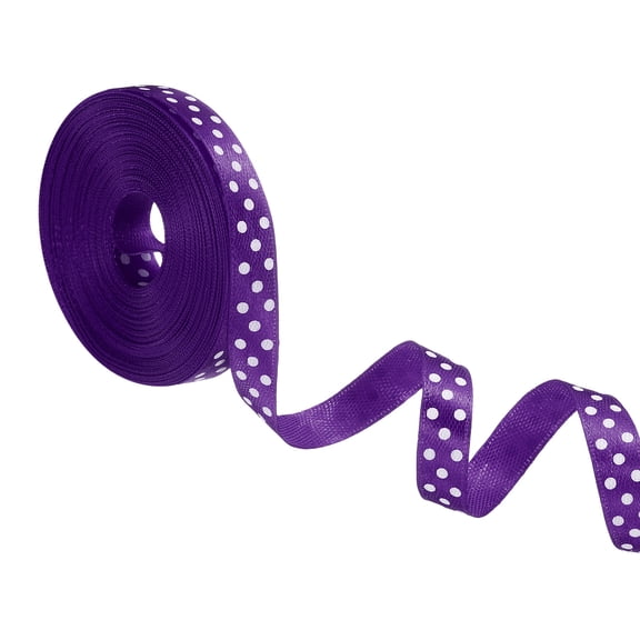 Polka Dots Grosgrain Ribbon 3/8 Inch, 10 Yard Spool for Gift Wrapping for Gift Wrapping Dark Purple