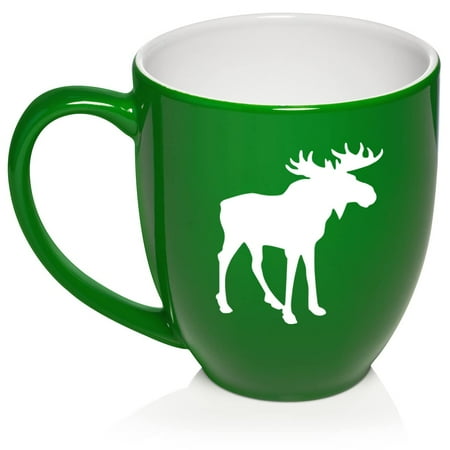 

Moose Ceramic Coffee Mug Tea Cup Gift (16oz Green)