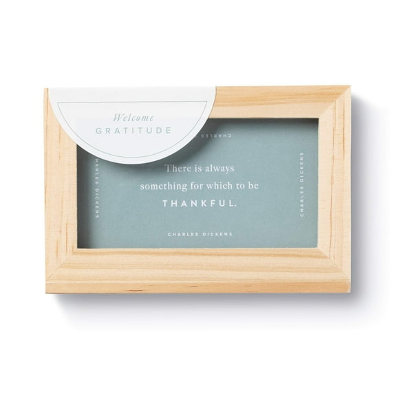Compendium Ensemble de Cartes d'Inspiration Quotidienne – Bienvenue Gratitude – 52 Cartes Citations Inspirantes, une pour Chaque Semaine de l'Année, Inclut Cadre en Bois