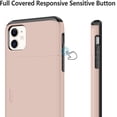 thumbnail image 4 of for iPhone 11 Case with Card Holder, Dual Layer iPhone 11 Phone Case Heavy Duty iPhone 11 Wallet Case Shockproof Anti Scratch Soft Rubber Bumper Case for iPhone 11 6.1 inch (Light Pink), 4 of 7