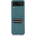 thumbnail image 5 of Cute Case Apply to Samsung Galaxy Z Flip 3,Luxury Leather Card Slot +Silicone Bumper Business Style Ultra-Thin Anti-Fall Flip Protector for Galaxy Z Flip 3 5G 2021 (D Blue), 5 of 14