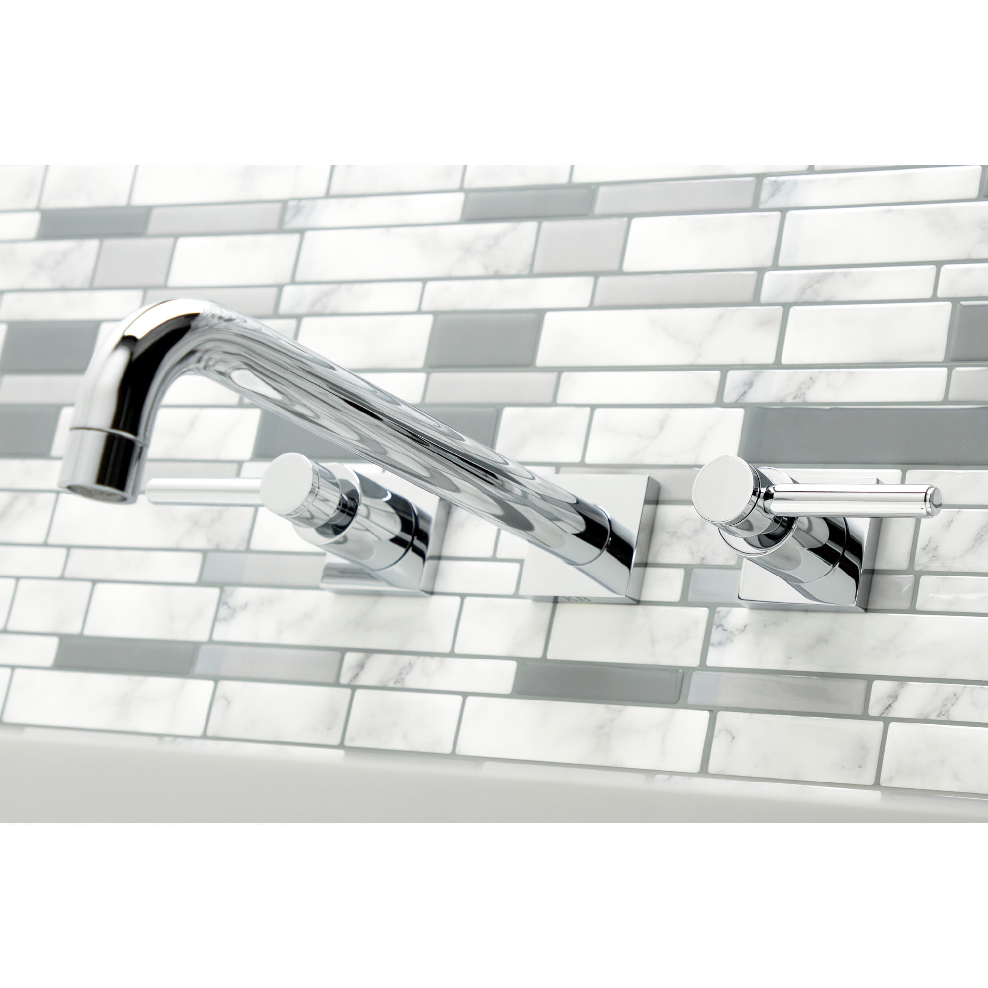 Kingston Brass KS6051DL Concord Two-Handle Wall Mount Roman Tub Faucet, Polished Chrome