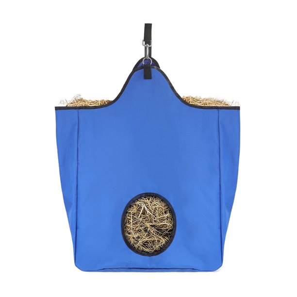 Bolsa estable Bolsa de heno para caballos duradera de primera calidad Bolsa de heno de alimentación lenta Bolsa impermeable para caballos de gran capacidad - Azul