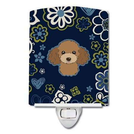 

Blue Flowers Chocolate & Brown Poodle Ceramic Night Light