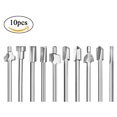 thumbnail image 1 of Fresa de vástago para fresado, 10 piezas de 1/8 "3 mm de grabado en madera para herramienta rotativa Dremel, fresa para grabado de carpintería DIY, 1 of 5
