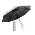 thumbnail image 3 of plegable de hojas, portátil, resistente al viento, con protección solar y hebilla de anillas para actividades al aire libre, viajes a la gris, 3 of 10