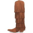 thumbnail image 3 of Dingo Women's Wild  Suede Fringe Tall Western Boot Snip Toe Brown 8 M  US, 3 of 7
