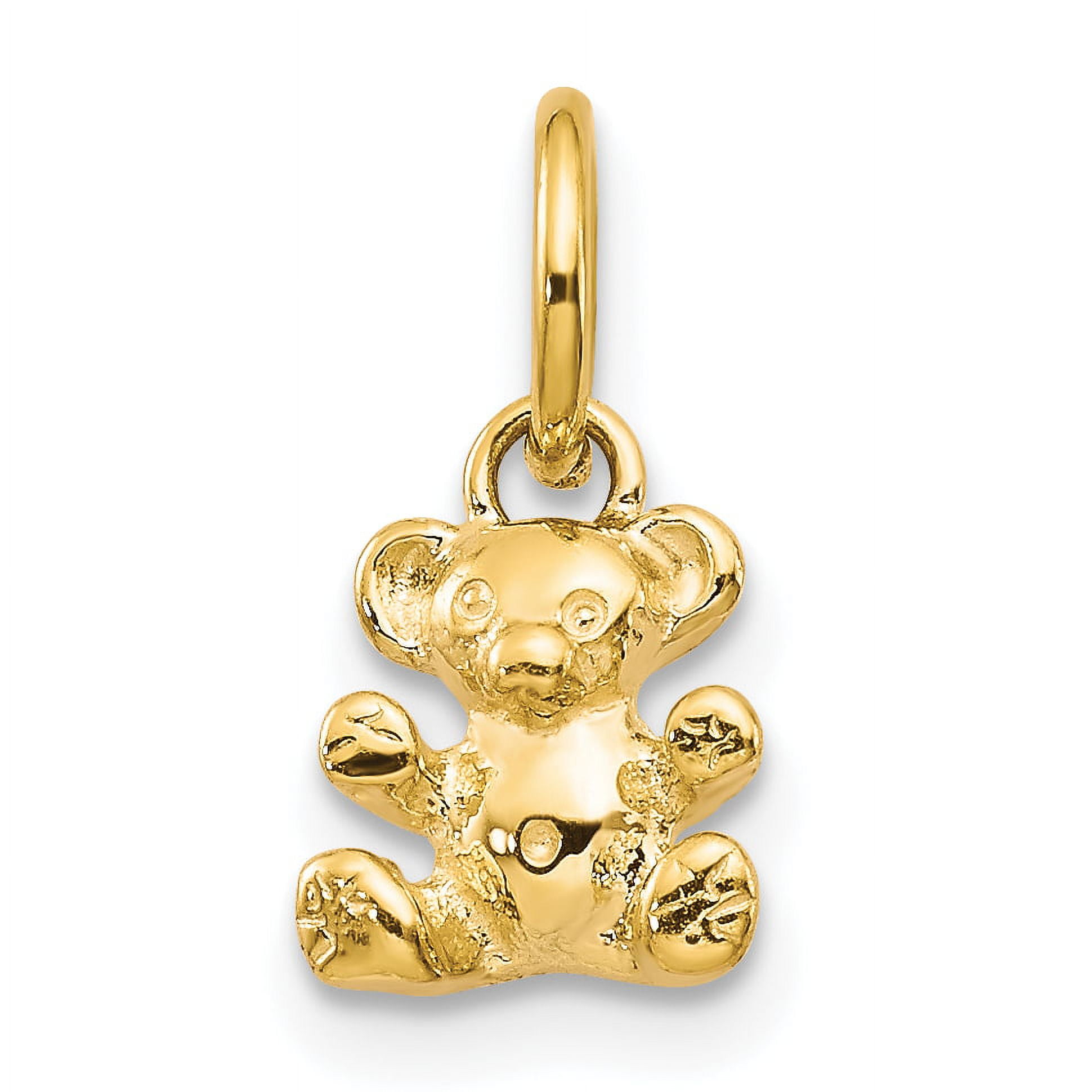 14k Yellow Gold Gummy Teddy Bear Necklace Charm Pendant Baby