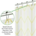 thumbnail image 2 of Polyester Fabric Modern Geometric Herringbone Print Shower Curtain with Reinforced Buttonholes for Master and Guest Bathroom - Machine Washable & Water Resistant - 72" x 72" - Yellow/White, 2 of 5