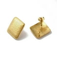 thumbnail image 2 of 304 Stainless Stud Earring Findings with Vertical Loops Golden Rectangle 25x22mm Hole: 2.5mm Pin: 0.8mm, 2 of 2