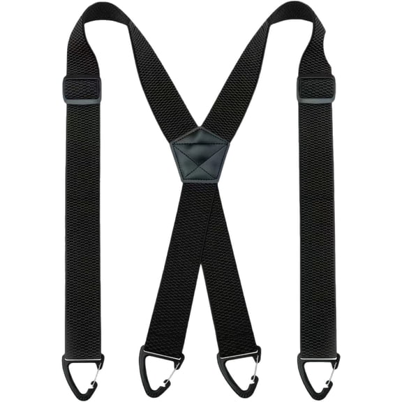 Heavy Duty Suspenders for Men Work Biker Outdoor 3.8cm Wide X-Back with 4 Snap Hook Adjustable Elastic Trouser Braces Strap Belt