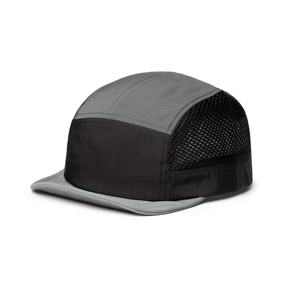 5 Panel Running Hat Men Women Lightweight Breathable Trail Runner Cap Uncrushable Packable Short Flat Brim Camper Sun Hat Outdoor Sports Travel
