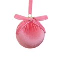 thumbnail image 2 of Eolstice Velvet Covered Christmas Ball Ornament, With Delicate Bow, Festive Tree Hanging Decoration, Holiday Embellishment Accent, Indoor Christmas Decor, 2 of 6