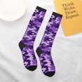 thumbnail image 6 of Women's Knee High Socks Purple Camouflage Thermal Soft Knee Long Socks, 6 of 7