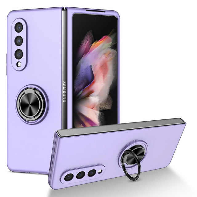 Non-slip Ring Holder Case Compatible Samsung Galaxy Z Fold 4 Anti-falling Protective Cover Anti-fingerprint