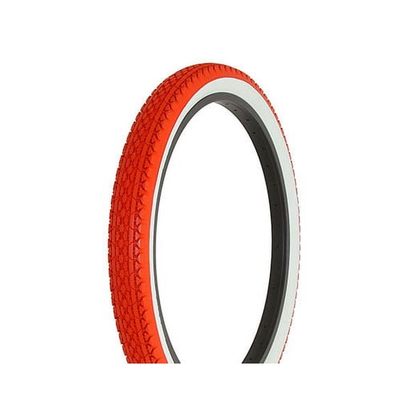 Bike Tire, Bicycle Tire Duro 24 x 2.125 Red/White Side Wall HF-133. 24" Heavy Duty Diamond Tire 24 inch by 2.215 inch.