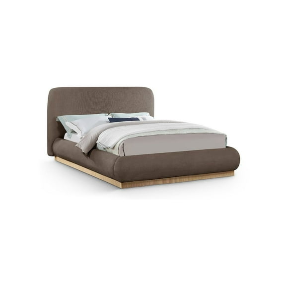 Meridian Furniture Rigby Brown Linen Textured Fabric King Bed