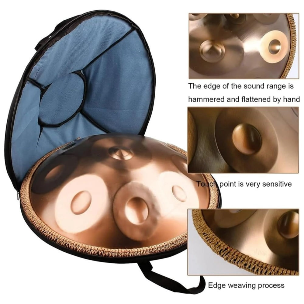 10 Notes Gold Solid Color Handpan Drum Steel Percussion Instrument