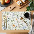 thumbnail image 2 of Spring Floral Placemats Set of 12, Colorful Flower Green Leaves Watercolor Farmhouse Non-Slip Place Mats Washable Table Mats for Kitchen Dining Table Decorations Indoor/Outdoor, 2 of 9