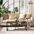 thumbnail image 2 of HOMCOM Industrial Coffee Table with Shelf, Rustic Brown, 2 of 10