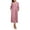 Dusty Rose, variant on 100% Cotton Zipper Robes for Women 3/4 Sleeve Bathrobe Lightweight with Pockets Loungewear(Pink,L)