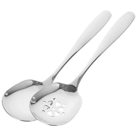 GAXIRE 2-Piece Stainless Steel Buffet Serving Utensils Set with Round for Party and Catering Use
