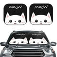 thumbnail image 2 of Balery 2 Piece Cat Meow Car Windshield Sun Shade|Foldable Front Windshield Shade for Car Front Window for Most Sedans SUV Truck-Large, 2 of 7