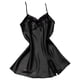 thumbnail image 3 of Camisón de encaje con cuello en V y espalda descubierta, camisón sedoso, ropa de dormir para mujer, negro, XL AweSitey AP001175-16B, 3 of 7