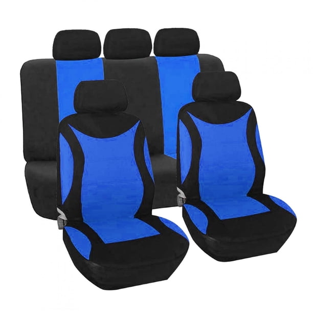 Juego de 9 piezas Bling Bling accesorios interiores fundas de asientos automóviles 5 asientos Azul negro