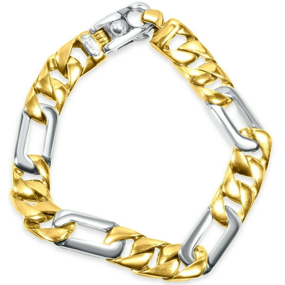 Pompeii Men's Figaro Link 14k Gold (50gram) or Platinum (80gram) 11mm Bracelet 8.5" (,)