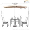 thumbnail image 4 of Clihome  10' x 6'5 Aluminum Rectangular Market Umbrella Brown, 4 of 5