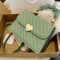 thumbnail image 2 of Wynndora Women's Crossbody Bag, Quilted PU Leather Heart Clasp, Green, 2 of 8