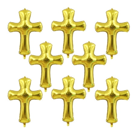 MLINS 8 Pcs Mist Blue Balloon Christening Balloons Baby Girl 80.00X60.00X2.00CM Golden