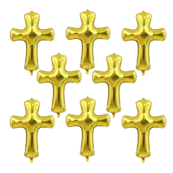 MLINS 8 Pcs Mist Blue Balloon Christening Balloons Baby Girl 80.00X60.00X2.00CM Golden